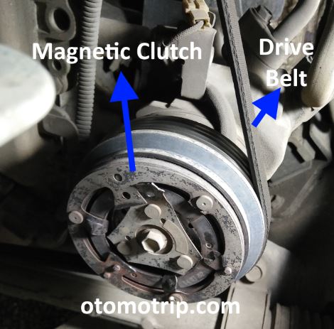 Gambar magnetic clutch kompressor ac rusak